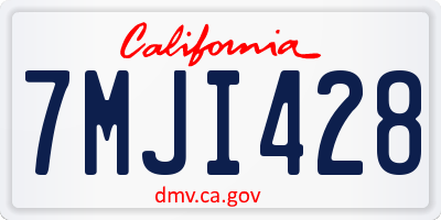 CA license plate 7MJI428
