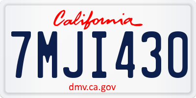 CA license plate 7MJI430