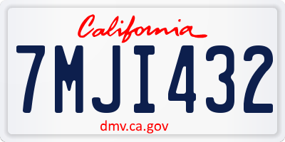 CA license plate 7MJI432