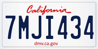 CA license plate 7MJI434