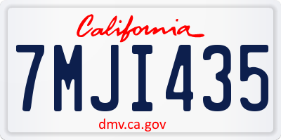 CA license plate 7MJI435