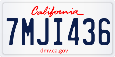 CA license plate 7MJI436