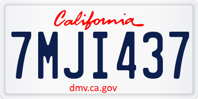 CA license plate 7MJI437