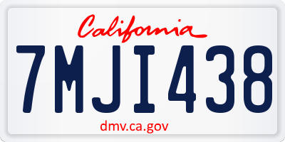 CA license plate 7MJI438