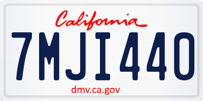 CA license plate 7MJI440