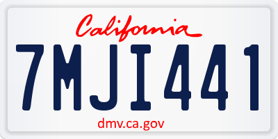 CA license plate 7MJI441