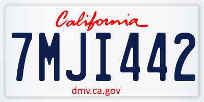CA license plate 7MJI442