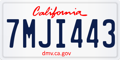 CA license plate 7MJI443