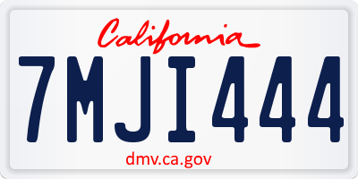 CA license plate 7MJI444