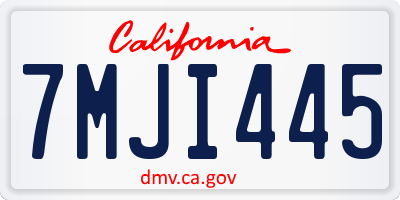 CA license plate 7MJI445