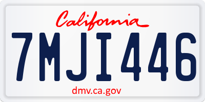 CA license plate 7MJI446