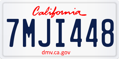 CA license plate 7MJI448