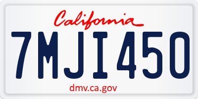 CA license plate 7MJI450