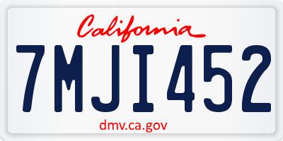 CA license plate 7MJI452