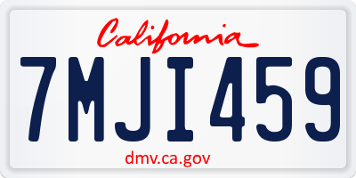 CA license plate 7MJI459