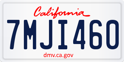 CA license plate 7MJI460