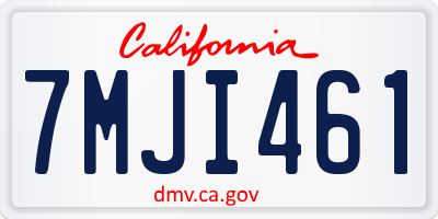 CA license plate 7MJI461
