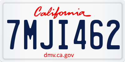 CA license plate 7MJI462
