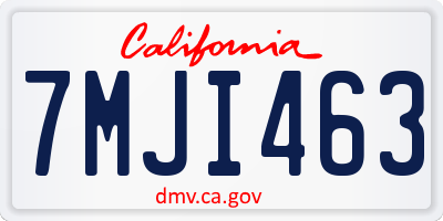 CA license plate 7MJI463