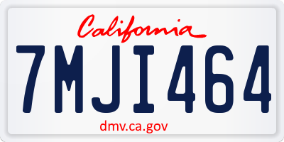 CA license plate 7MJI464