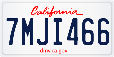 CA license plate 7MJI466