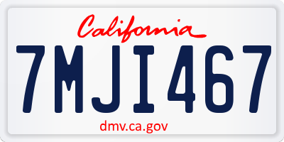 CA license plate 7MJI467
