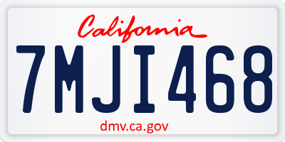 CA license plate 7MJI468