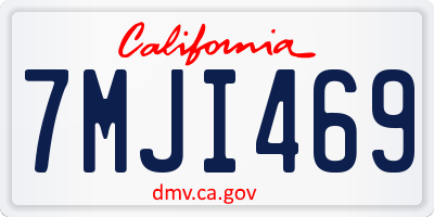 CA license plate 7MJI469