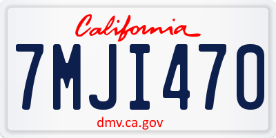 CA license plate 7MJI470