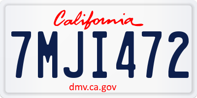 CA license plate 7MJI472
