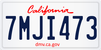 CA license plate 7MJI473