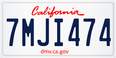 CA license plate 7MJI474