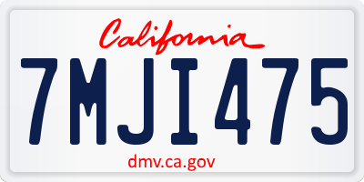 CA license plate 7MJI475