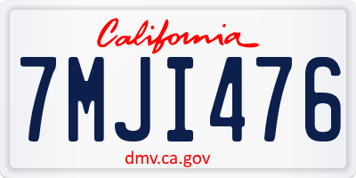CA license plate 7MJI476