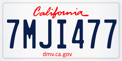 CA license plate 7MJI477