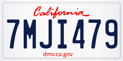 CA license plate 7MJI479
