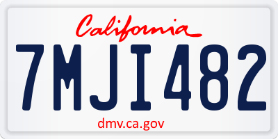 CA license plate 7MJI482