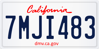 CA license plate 7MJI483