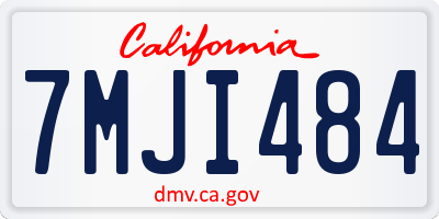 CA license plate 7MJI484