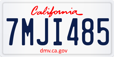 CA license plate 7MJI485