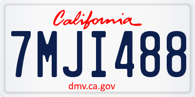 CA license plate 7MJI488