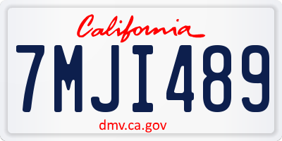 CA license plate 7MJI489