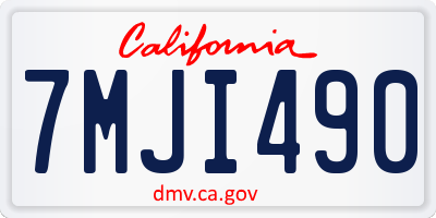 CA license plate 7MJI490