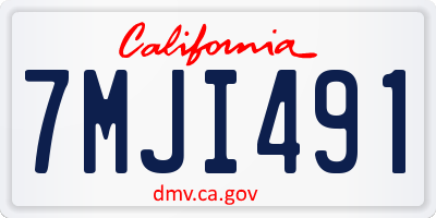 CA license plate 7MJI491