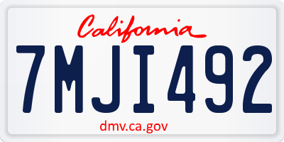 CA license plate 7MJI492
