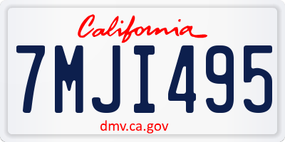 CA license plate 7MJI495