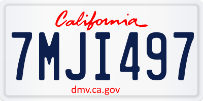CA license plate 7MJI497