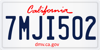 CA license plate 7MJI502