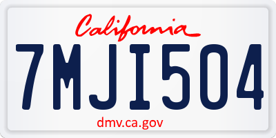 CA license plate 7MJI504