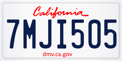 CA license plate 7MJI505